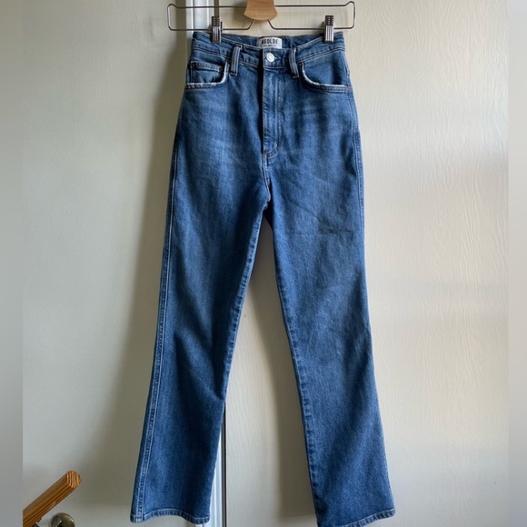 Agolde pinch waist high rise kick flare jeans in subdued - Picture 3 of 6